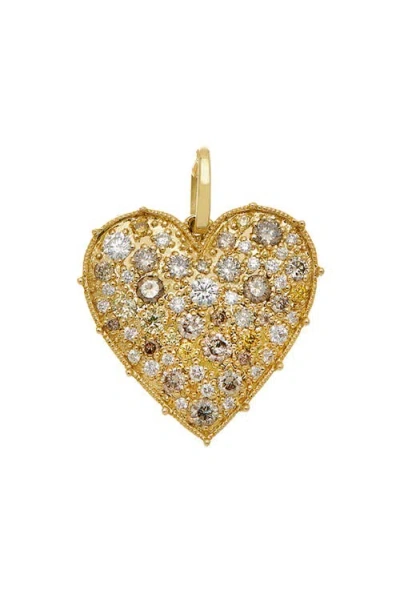 Sethi Couture Confetti Heart Pendant In Yellow Gold