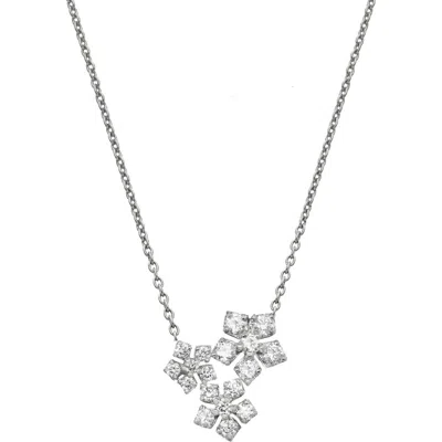 Sethi Couture Enchanted Garden Diamond Flower Pendant Necklace In Metallic