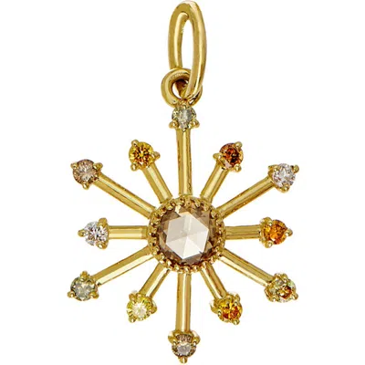 Sethi Couture Leena Multicolor Diamond Pendant In Yellow Gold
