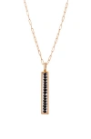 Sethi Couture Leila Black Diamond Bar Pendant Necklace In 18k Rg/14k Chain