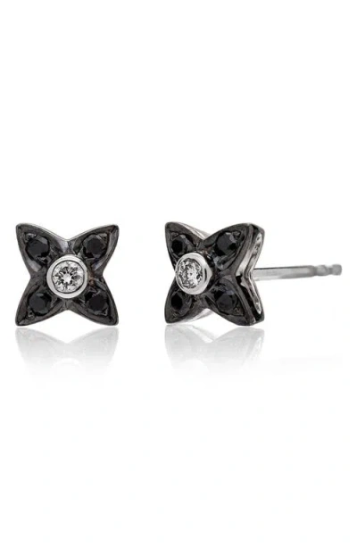 Sethi Couture Lumiere Black & White Diamond Stud Earrings