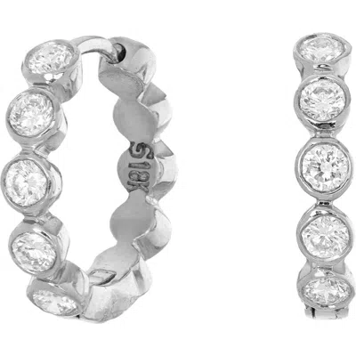Sethi Couture Modern Diamond Bezel Hoop Earrings In Gold