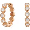 Sethi Couture Modern Diamond Bezel Hoop Earrings In Rose Gold