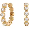 Sethi Couture Modern Diamond Bezel Hoop Earrings In Yellow Gold