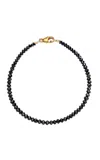 Sethi Couture Noir Medium Black Diamond Bracelet In Gold