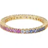 Sethi Couture Rainbow Sapphire Ring In Yellow Gold