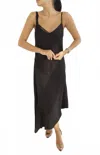 Setre Asymmetrical Dress With Lace Trim In Black In Black
