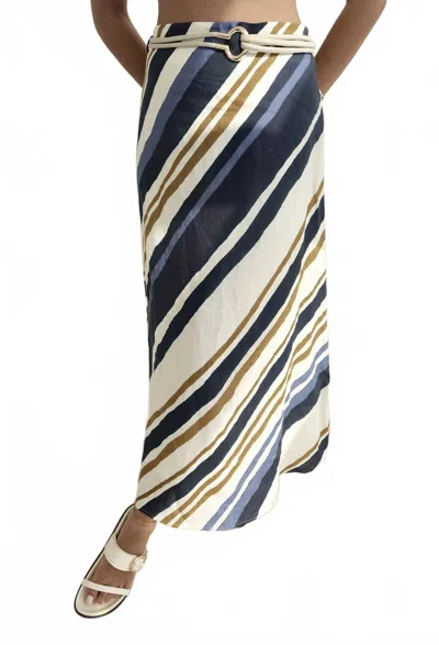 Setre Belted Stripe Maxi Skirt In Print