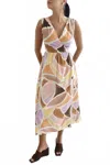 Setre Faux Wrap Geometric Midi Dress In Print In Multi