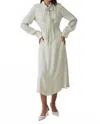 Setre Full Patterned Dress With Neck Detail In Water Green Print In White