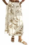 Setre Pleated Maxi Skirt In Floral Print In Multi
