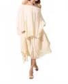 Setre Relaxed Cut Blouse And Midi Asymmetrical Skirt Set In Ecru In Neutral