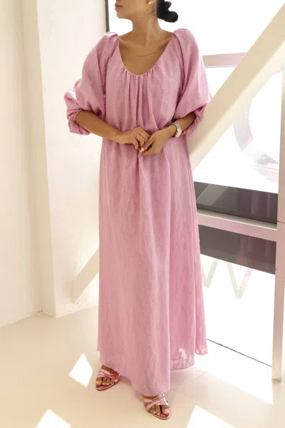 Setre Scoop Neck Shift Maxi Dress In Pink