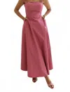 Setre Square Neck A-line Dress In Dusty Rose In Pink