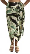 Setre Wrap Midi Skirt In Floral Print In Multi