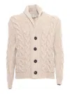 Sette Fili Cashmere Braided Cardigan In Beige