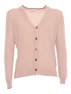Sette Fili Cashmere Pink Bouclé Cardigan In Multicolor