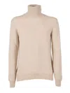 Sette Fili Cashmere Finely Knit Turtleneck Sweater With Smooth Texture In Multi
