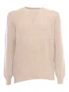 Sette Fili Cashmere Vanis� Round Neck Sweater In Beige