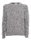 Sette Fili Cashmere Over Fit Printed Sweater In Gray