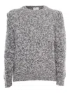 Sette Fili Cashmere Over Fit Printed Sweater In Gray