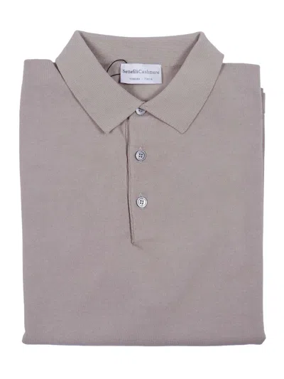 Sette Fili Cashmere Polo M/manica Fondo Tubolare Con Spacchi In Gray