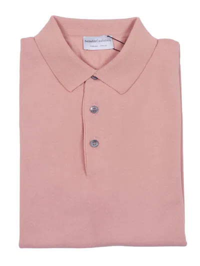 Sette Fili Cashmere Polo M/manica Fondo Tubolare Con Spacchi In Black
