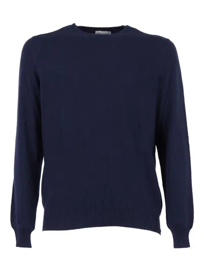 Sette Fili Cashmere Girocollo Spalla Francese 1 Filo In Blue