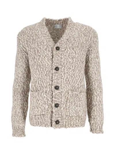 Sette Fili Cashmere Tweed Button Cardigan In Gray