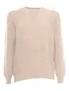 Sette Fili Cashmere Vanis� Round Neck Sweater In Beige