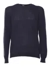 Settefili Cashmere Boucl Long Sleeve Crewneck Sweater In Blue