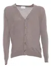 Settefili Cashmere Brown Bouclé Cardigan In Brown