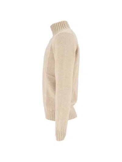 Settefili Cashmere Check-patterned Sweater In Neutral