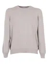 Settefili Cashmere French Shoulder Crew Neck Slim In Neutral