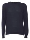 Settefili Cashmere Boucl Long Sleeve Crewneck Sweater In Blue