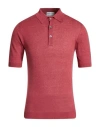 Settefili Cashmere Man Sweater Brick Size 40 Linen, Cotton In Pink