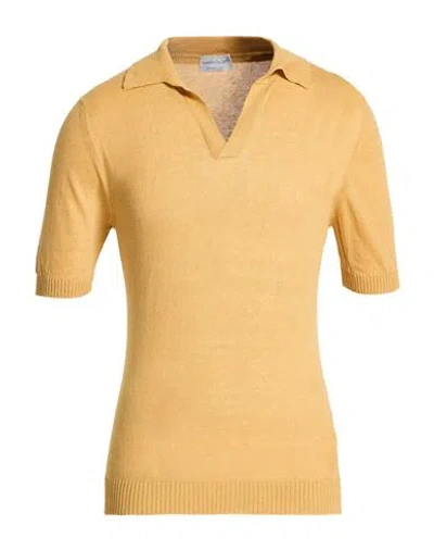 Settefili Cashmere Man Sweater Mustard Size 38 Linen, Cotton In Yellow