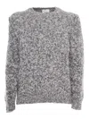 Settefili Cashmere Over Fit Printed Sweater In Grey