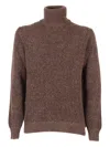 Settefili Cashmere Roll-neck Sweater In Brown