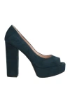 Settesere Woman Pumps Midnight Blue Size 8 Textile Fibers In Blue