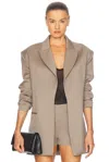 Sev Classic Oversized Blazer In Taupe