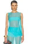 Sev Draped Blouse In Blue