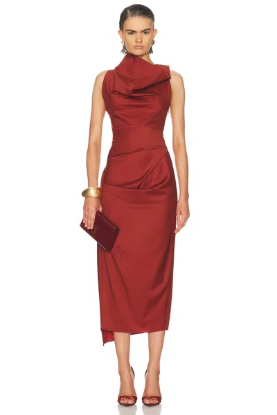 Sev Draped Dress In Brown