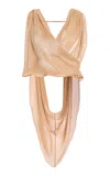 Sev Draped Satin Jumpsuit In Pink