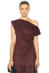 Sev Draped Top In Burgundy