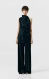 Sev High-waisted Lightweight Wool Pants In Black