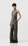 Sev High-waisted Lightweight Wool Pants In Brown