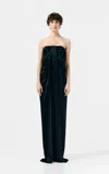 Sev Kris Strapless Satin Dress In Black