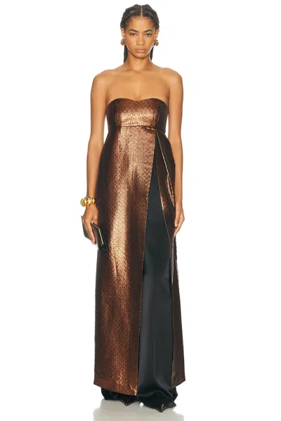 Sev Long Open Dress In Brown