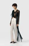 Sev Long Versatile Silk Overshirt In Black